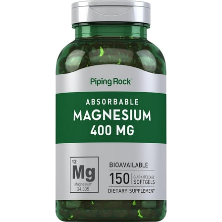 Magnesium 400mg | 150 Softgels | Supplement for Men and Women | by Piping Rock