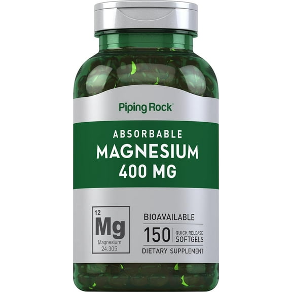 Magnesium 400mg | 150 Softgels | Supplement for Men and Women | by Piping Rock