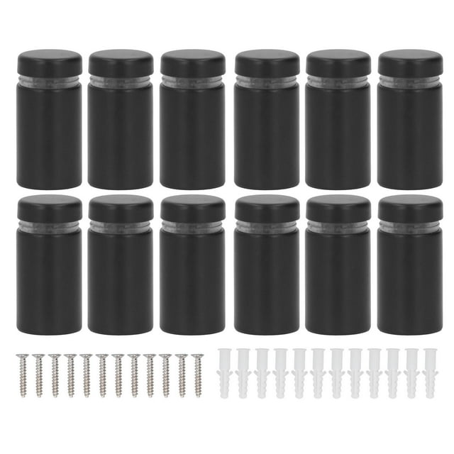12 Pcs Vis Autocollantes en Acier Inoxydable 16x30mm Kit de Fixation Murale Publicitaire