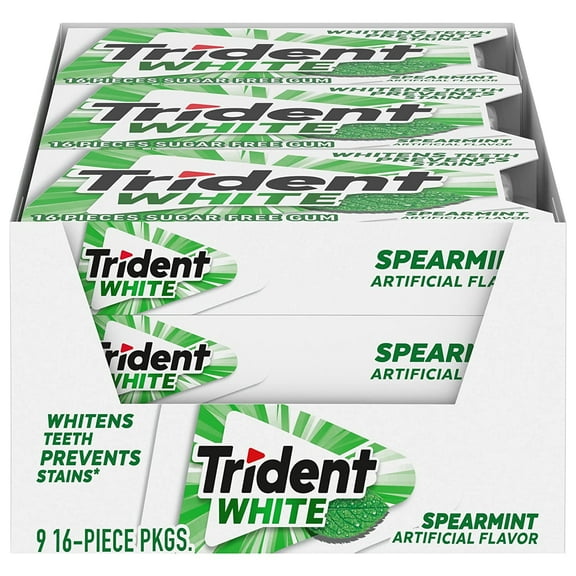 Trident White Gum Spearmint 9 pack (16 ct per pack) (Pack of 2)
