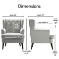 thumbnail image 2 of Elle Decor Celeste Tufted Wingback Velvet Upholstered Accent Chair, Pearl Grey, 2 of 9