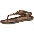 thumbnail image 2 of Sandalias Mujer Zapatillas planas Punta abierta Con cuentas Cómodos zapatos romanos de playa Flip Flop Wmkox8yii  shjk1900, 2 of 7