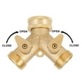 thumbnail image 3 of Garden Hose Splitter,2 Way Brass Hose Y Splitter Hose Adapter With 2 Valves 3/4in Hose Faucet Splitter For Outdoor Indoor, 3 of 10