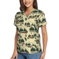 thumbnail image 2 of Vsdgher Camping Caravan 1 Women Shirts V Neck Short Sleeve Tops T-Shirt Basic Tees, S to 3XLSmall, 2 of 5