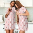 thumbnail image 4 of Daiia Rabbit And Cherry Print Women's Nightshirt Soft Nightgowns for Women Short Sleeve dress Short-sleeved Sleepwear, 4 of 6