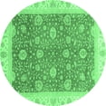 thumbnail image 1 of Ahgly Company Indoor Round Oriental Emerald Green Traditional Area Rugs, 4' Round, 1 of 4