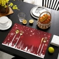 thumbnail image 4 of Merry Christmas Red Snowflake Dining Table Placemats 4PCS Heat-resistant Placemats 12 X 18 Inch Seasonal Farmhouse Holiday Rustic Decoration for Kitchen Dining Table,Kitchen Table Mats, 4 of 5