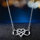 thumbnail image 3 of Fashion creative bond heart-shaped necklace 8-character pendant necklace infinite love infinite charm, 3 of 3
