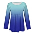 thumbnail image 4 of MEICHEN Casual Tops for Women Long Sleeve Sweater Sports Fan Round Neck Tops Soft Workout Pullover, 4 of 5