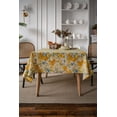 thumbnail image 1 of Nvzi Mantel retro estampado de lino y algodón, mantel de tela para restaurante, mantel de comedor, mantel de decoración de escritorio (amarillo, 220 * 140 cm), 1 of 5