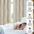 thumbnail image 3 of ZOPZO Thermal Blackout Curtains 2 Panels, Light Beige, 52W x 95L Inch, Golden Wave Pattern Room Darkening Drapes for Apartment or Bedroom, 3 of 6