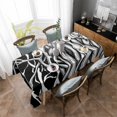 thumbnail image 4 of Black White Striped Rectangle Tablecloth, Farmhouse Stripes Modern Abstract Art Waterproof & StainResistant Tablecloth, Washable Oil-proof Table Cover for Dining/Party/Wedding/Camping/Buffet 60x84 In, 4 of 9