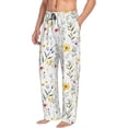 thumbnail image 6 of Salouo Watercolor Floral A Print Pajama Pants for Men, Lounge Pants Elastic Waistband Casual Men's sleepwear Loungewear Sleep Pajama Pant -Medium, 6 of 7