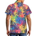 thumbnail image 3 of Uorisanigo Tropical Leaf Couples' Outfits Husban and Wife Clothing Men's Button Down Shirt Size S Hawaiian Tops and Womens Sleeveless Dress with Pocket Beach Party Sundress, 3 of 7