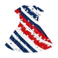 thumbnail image 4 of Grblisyd 4th of July Dresses for Girls USA Patriotic Short Sleeve Dress American Flag Crew Neck A Line Dress Independence Day Outfit with Pockets 7-8y, 4 of 6