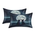 thumbnail image 2 of Dailycode Satin Pillow Case King Silk Pillow Cover for Hair and Skin Envelope Closure Dog Back under Moon 20"x40", 2 of 9