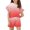 Red, variant on Grblisyd Girls Summer Outfit Gradient Ruffle Sleeve Top and Drawstring Elastic Waist Shorts Clothing Set Lightweight Casual Two Piece