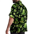 thumbnail image 3 of Saint Patrick's Day Men's Button Down Hawaiian Poplin Shirt Summer Beach Printed Casual Short Sleeve Unisex Shirts, 3 of 6