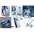 thumbnail image 2 of Bemz Phone Case for iPhone 15 Plus with Magnetic Charging Slim Shock Absorbent Silicone Cover, Tempered Glass Screen Protector, 15W Wireless Charging Pad USB C Fast Magnetic Charger (Clear), 2 of 9