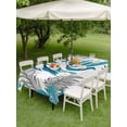 thumbnail image 4 of Outdoor Tablecloth with Umbrella Hole for Patio/Picnic/Party/Camping, Blue Leaves Waterproof Table Cloth Rectangle Table Cover Washable, Willow Leaf Abstract Plants Rustic Branch (54"x 80"), 4 of 8
