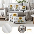 thumbnail image 6 of Sunflower Sunshine Outdoor Waterproof Pillow Covers, Pastoral Bees Farmhouse Floral Decorative Square Throw Pillowcase Sofa Cushion Sham for Patio/Couch/Chair, 18"x18" 2 Pack, 6 of 8
