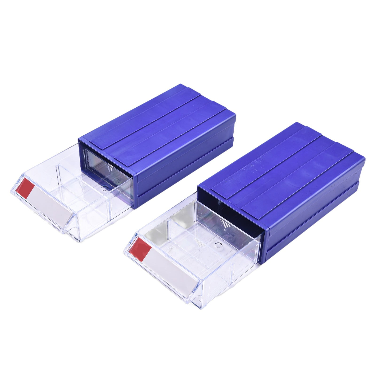 Hardware Tool Storage Box Stackable Plastic Screw Nail Beads Storage Container Component Drawer Toolbox Organizer 2Pcs Blue Smile Home