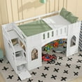 thumbnail image 4 of Harper & Bright Designs Twin Size Loft Bed with Storage Stairs, Solid Wood Low Loft Bed with Window for Girls Boys Bedroom, White, 4 of 12