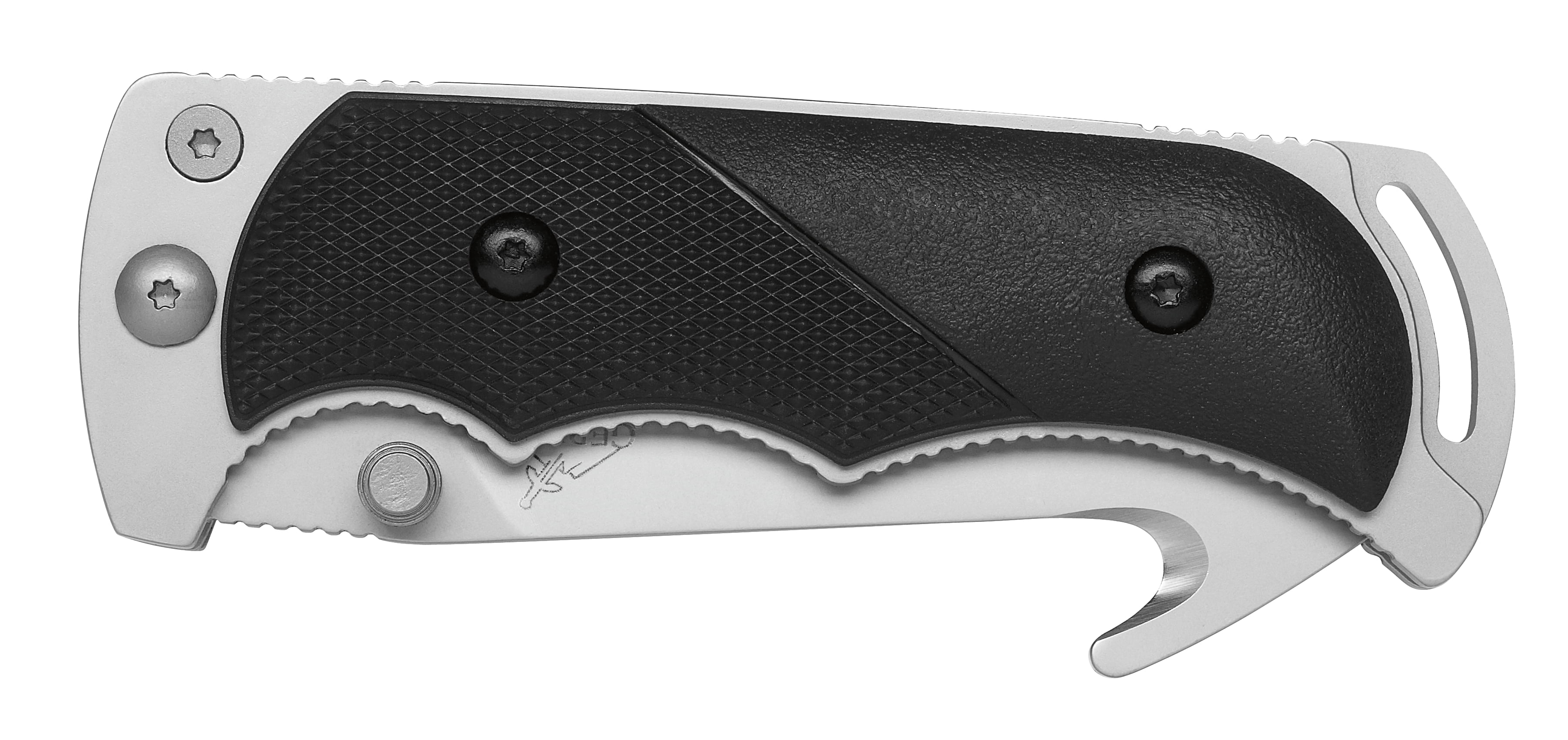 Gerber Freeman Guide Folder Knife, Gut Hook, Plain Edge, Nylon Sheath