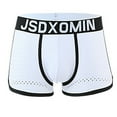thumbnail image 4 of Yaoyar Mens Boxer Brief Soft Ice Silk Breathable Nylon Mesh Underwear Panties Male Underpants Shorts White 3XL, 4 of 4