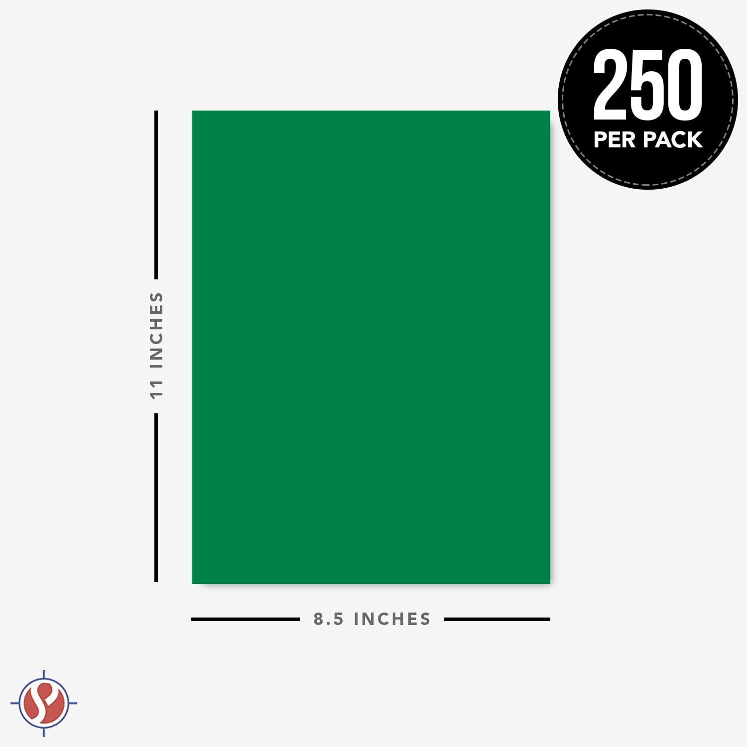 Green Premium Colored Card Stock Paper | Medium Weight 65lb Cardstock, Perfect for School Supplies, Arts and Crafts | Acid and Lignin Free | 8.5 x 11 Inches | 250 Sheets