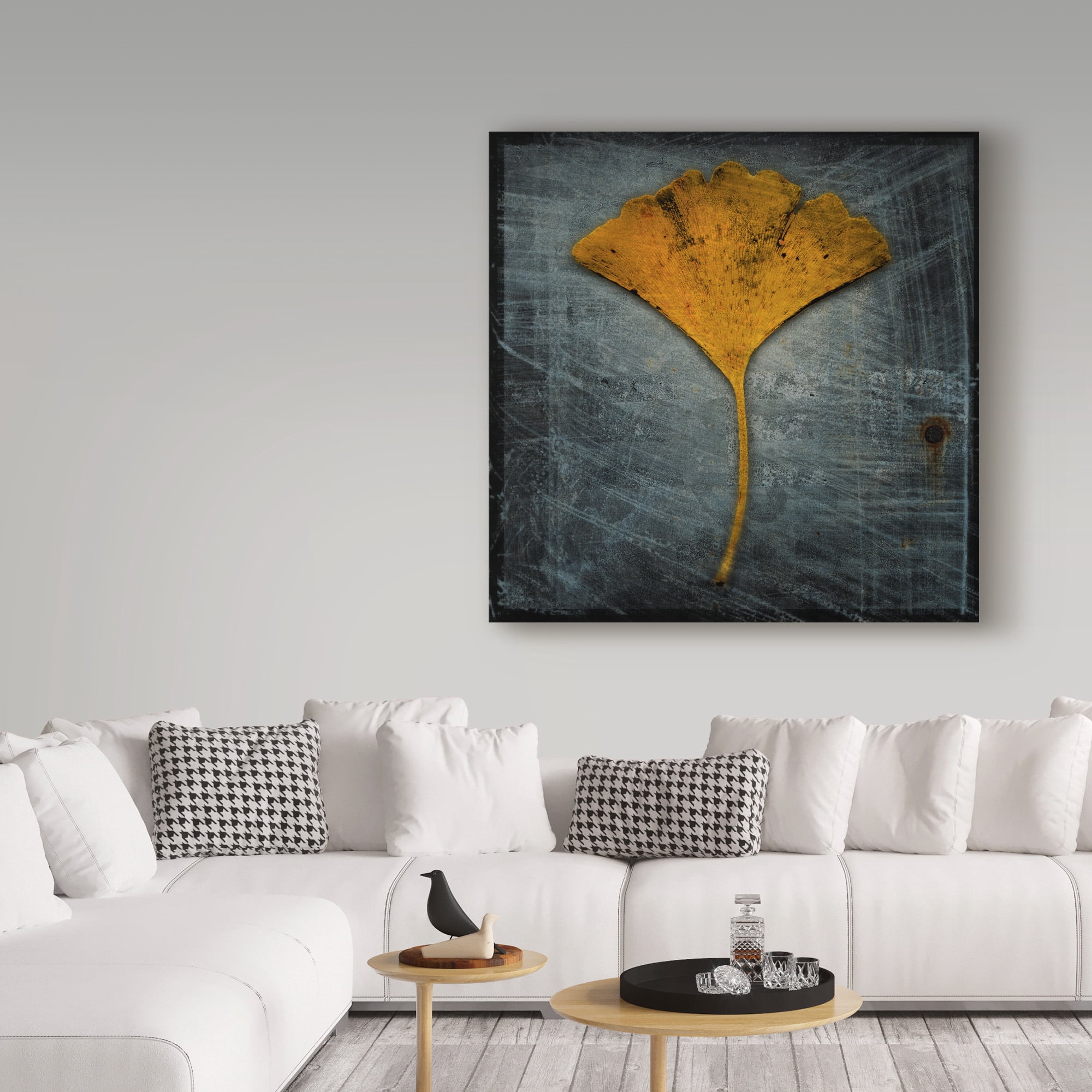 Trademark Fine Art 'Gingko Blue' Canvas Art by John W. Golden