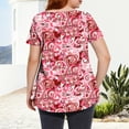 thumbnail image 7 of Womens Plus Size Summer Floral Tunic Tops Dressy Casual Blouses Short Sleeve T-Shirts for Leggings, 7 of 7
