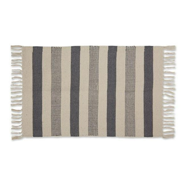 Design Imports CAMZ12645 2 x 3 ft. Hand-Loomed Rug, Gray Combo Stripe