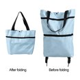 thumbnail image 2 of Foldable Shopping Cart with Wheels, Upgraded 2 in 1 Portable Grocery Cart Foldable with Wheels and Pull Handle for Market & Grocery Runs Gift for Women & Seniors,LIGHT BLUE, 2 of 7