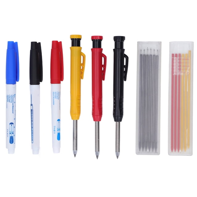 Woodworking Pencils Set,Woodworking Pencils Tool Set Carpenter Scriber Marking Set Solid Carpenter Pencil Precision Engineered