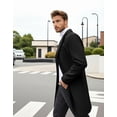thumbnail image 3 of COOFANDY Men's Wool Blend Peacoat - Winter Trench Style, Notched Lapel & Single Breasted, with Pockets, 3 of 7