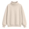 thumbnail image 2 of GZWYHT Mockneck Sweatshirt Clothes for Women Pullover Sweaters for Women Fashion Clothing Long Sleeve Turtleneck Tops Plain Mock Neck Sweatshirt Fall Clothes Fall Sweatshirts for Women Beige L, 2 of 8