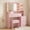 35.44" Pink, variant on UGTOO Pink Vanity Desk with Lighted Mirror and Glass Display Cabinet, Makeup Table Set with Charging Station and Stool, 5 Drawers & Fluted Design, Modern Dressing Table for Bedroom and Small Spaces