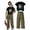 1-Army Green170, variant on Tiijoy Girls Outfits Fashion Graphic Short Sleeve T-Shirt Cargo Pants Set, Sizes 7-12