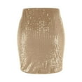 thumbnail image 5 of MIXUE Skirts For Women Summer Solid Color Sparkly High Waist Sexy Dressy Party Mini Bodycon Skirt Clubwear Sportwear,Gold,XXL, 5 of 6
