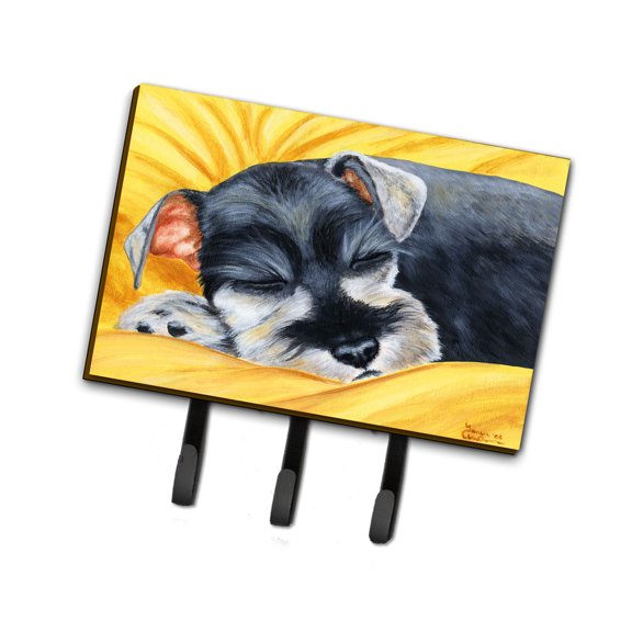 Carolines Treasures AMB1161TH68 Snoozing Schnauzer Leash or Key Holder Triple multicolor