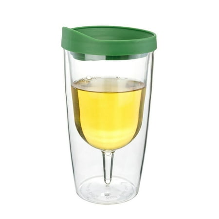 - Verde Green Insulated Wine Tumbler - Double Wall Acrylic - 10oz