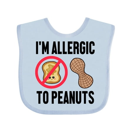 

Inktastic Im Allergic to Peanuts Food Allergy Awareness Gift Baby Boy or Baby Girl Bib