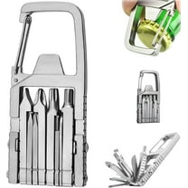 ABPETE 12 In 1 Foldable Jawbreaker Mini Multi Tool, with Bottle Opener Phone Holder Screwdriver Carabiner Lightweight and Compact (1Pcs)