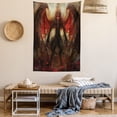 thumbnail image 2 of Fantasy World Tapestry, Devil Shadow with Wings Primary Opponent of Good Rising Hell Afterlife Image, Wall Hanging for Bedroom Living Room Dorm Decor, 40W X 60L Inches, Red Grey, by Ambesonne, 2 of 5