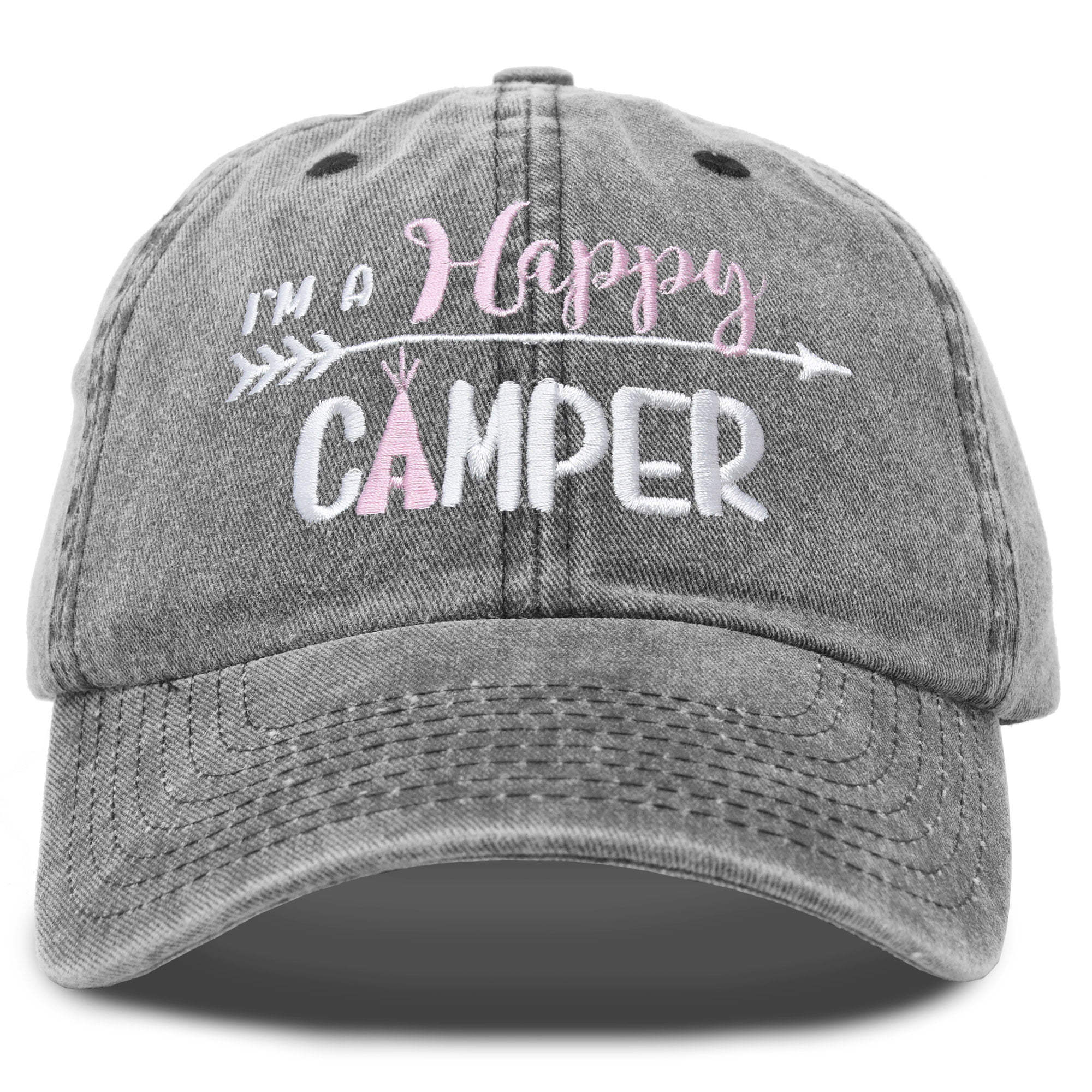 Li2u-id Happy Camper Toddler Cap Adjustable Baseball Cap Mesh Cap 