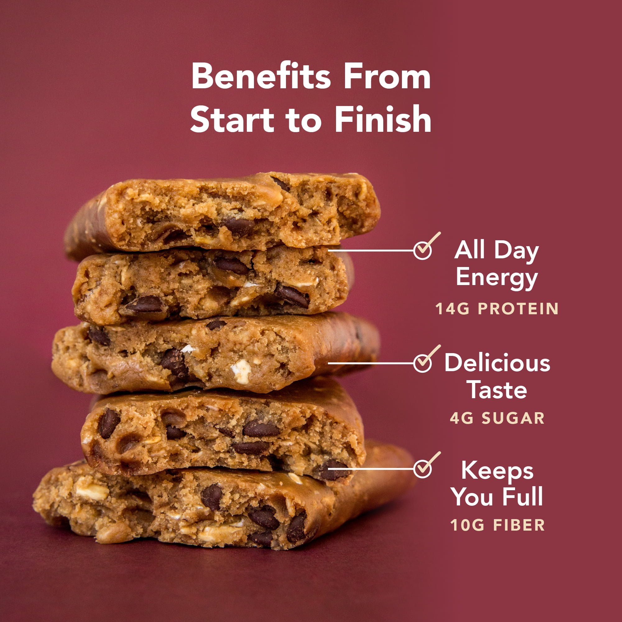 ALOHA Plant Based Protein Bars, Oatmeal, 14g Protein (Pack of 12)