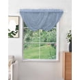 thumbnail image 2 of Waterfall Valances for Windows, Pure Light Blue Kitchen Sheer Valance Curtains, Simple Solid Color Rod Pocket Elegant Swag Valances for Living Room Bedroom, 47.2"x38.5", 3 Panel, 2 of 8