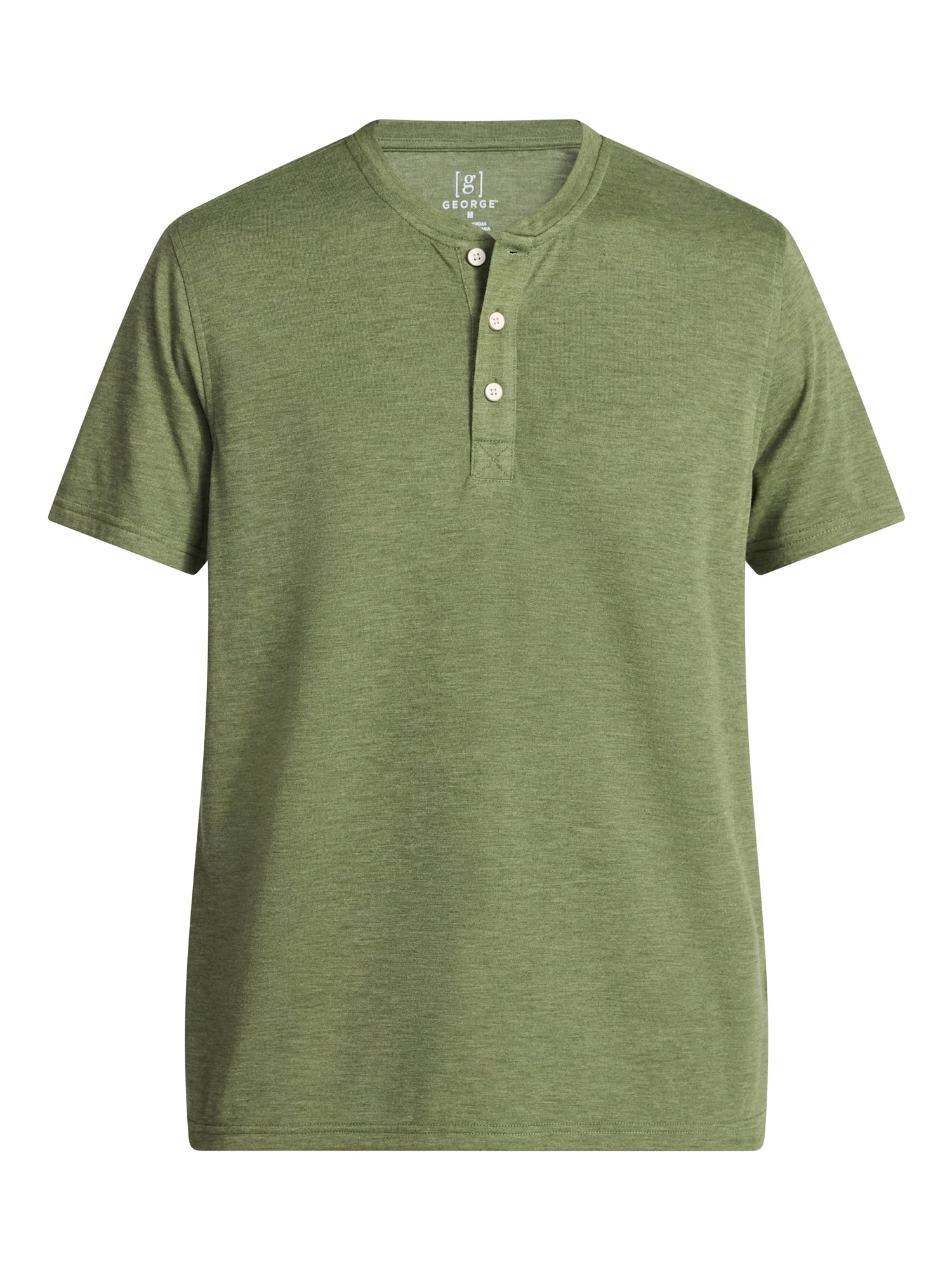 George Men's & Big Men's Relaxed Fit Knit Cloth Henley Shirt with Short Sleeves, Sizes XS-5XL