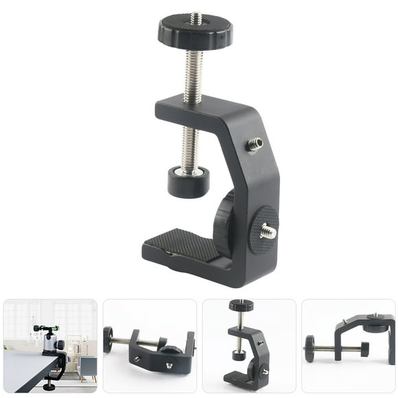 BESTYASH Table Clamps Desktop Mounting Clamp Black Aluminum Plastic For Workspace Setup 1Set
